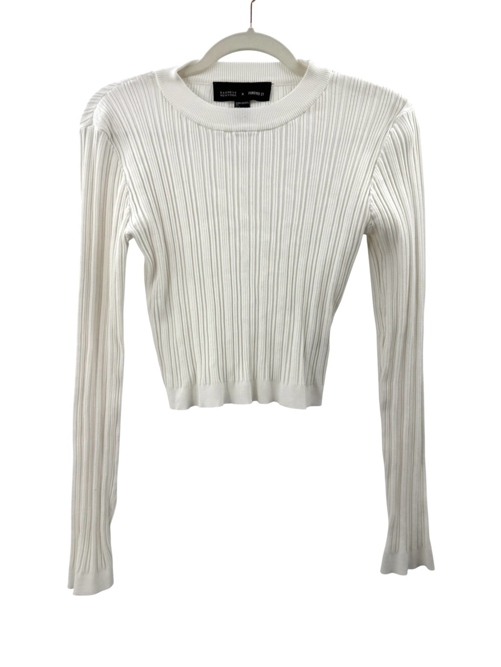 Barneys New York x Forever 21 Ribbed Knit Crop Sweater White M